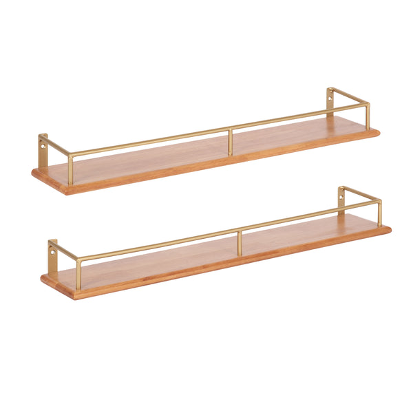 kate & laurel Camryn Wood and Metal Shelf Set