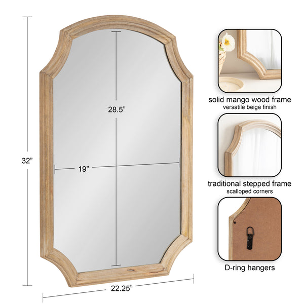 Kate & Laurel Carlow Wood Arched Mirror