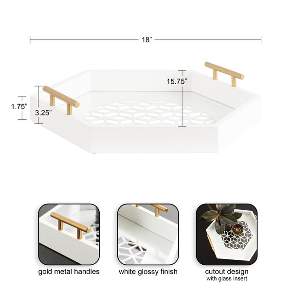 Kate & Laurel Caspen Hexagon Decorative Tray