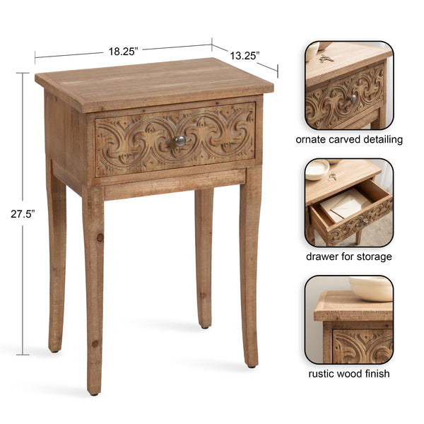 Kate & Laurel Cassetta Wood Side Table