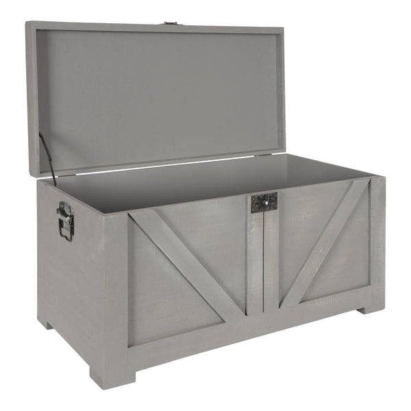 Kate & Laurel Cates Farmhouse Decorative Wood Trunk