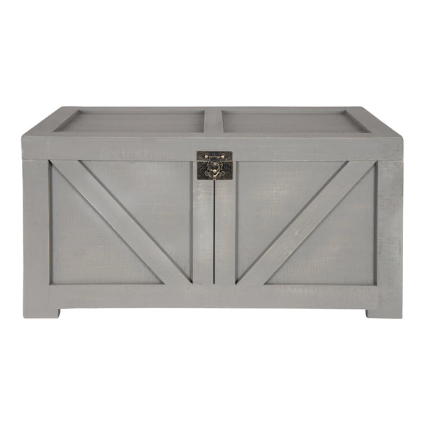 Kate & Laurel Cates Farmhouse Decorative Wood Trunk