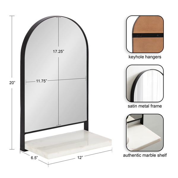 Kate & Laurel Chadwin Arch Wall Mirror With Shelf