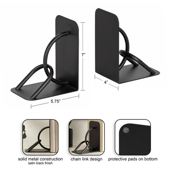 Kate & Laurel Chenery Metal Bookends