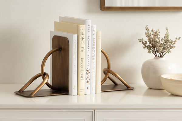 Kate & Laurel Chenery Metal Bookends