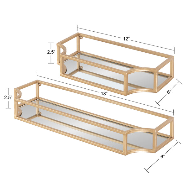 Kate & Laurel Ciel Metal Wall Shelf Set