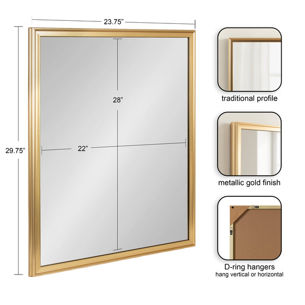 Kate & Laurel Colette Rectangle Bathroom Wall Mirror