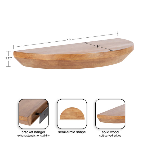 Kate & Laurel Colter Wood Floating Table Shelf