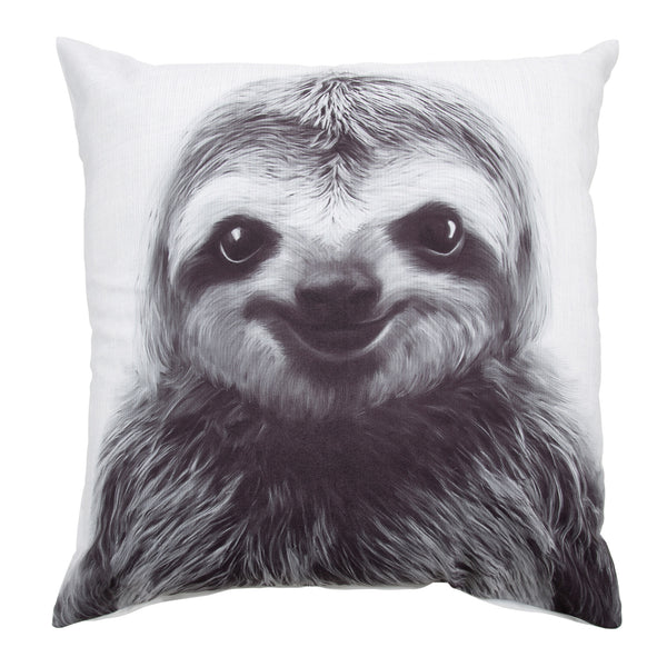 kate & laurel Como Sloth Print Throw Pillow Cover