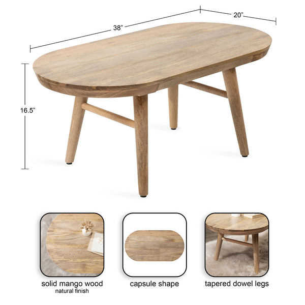 Kate & Laurel Conan Oval Wood Coffee Table