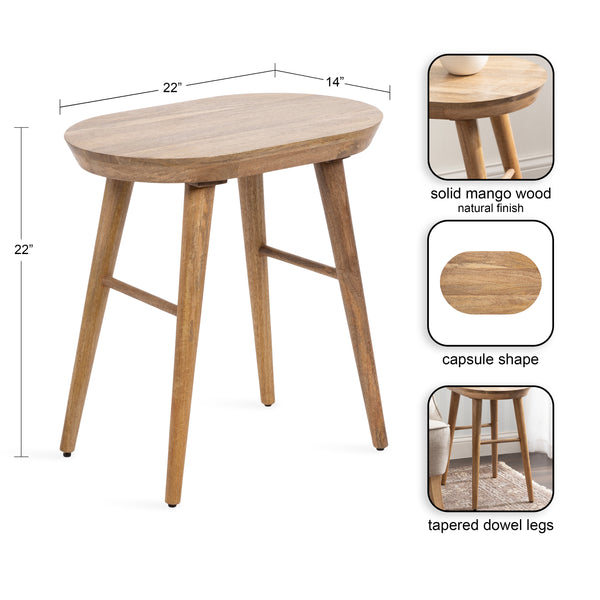 Kate & Laurel Conan Oval Wood Side Table