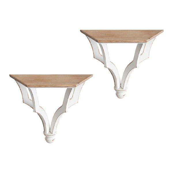 Kate & Laurel Corbett Rustic Wood Shelf Set