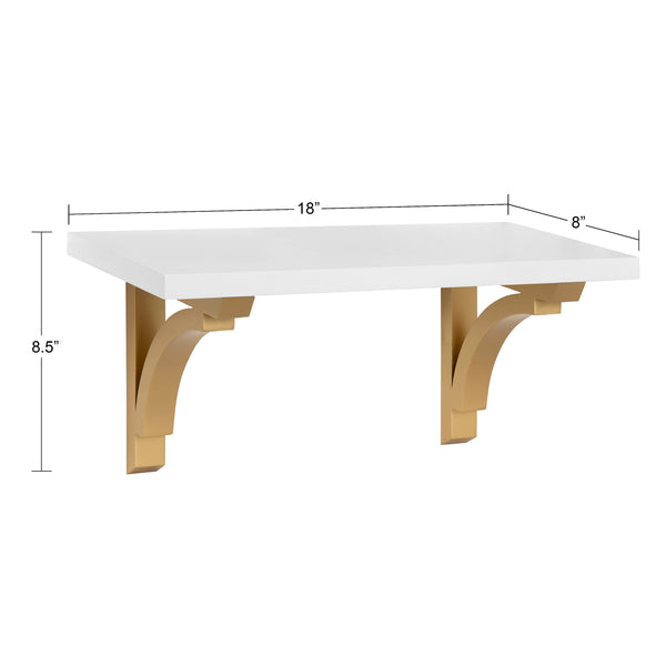 Kate & Laurel Corblynd Traditional Wood Wall Shelf