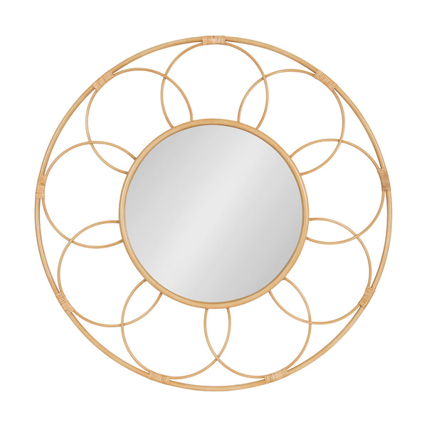 Kate & Laurel Cori Round Rattan Mirror