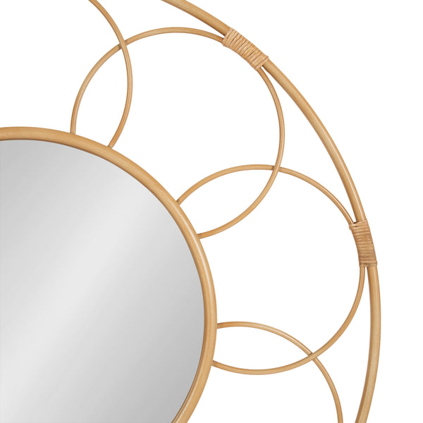 Kate & Laurel Cori Round Rattan Mirror