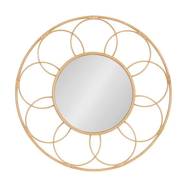 kate & laurel Cori Round Rattan Mirror