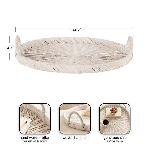 Kate & Laurel Cormont Rattan Serving Tray