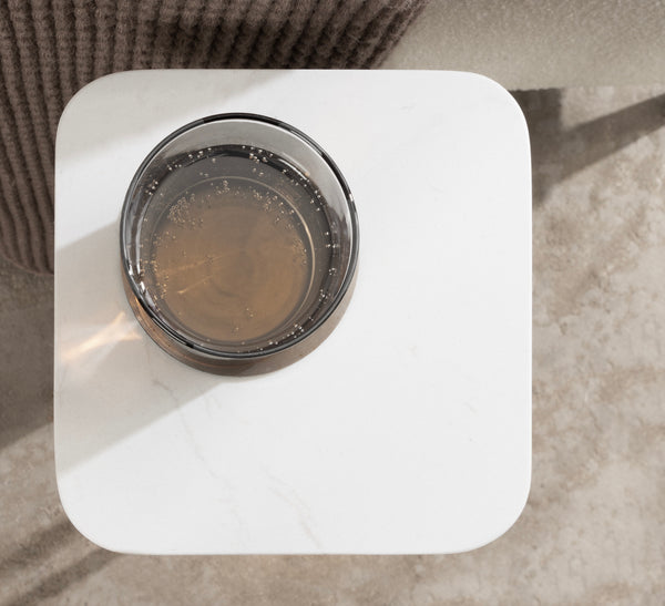 Kate & Laurel Credele Marble And Metal Drink Table