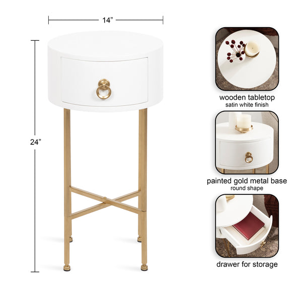 Kate & Laurel Decklyn Glam Round Side Table