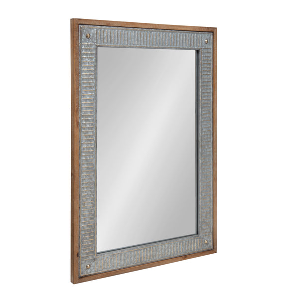 kate & laurel Deely Wood and Metal Wall Mirror