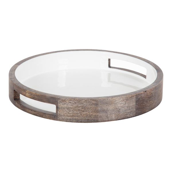 kate & laurel Ehrens Round Decorative Wood Tray