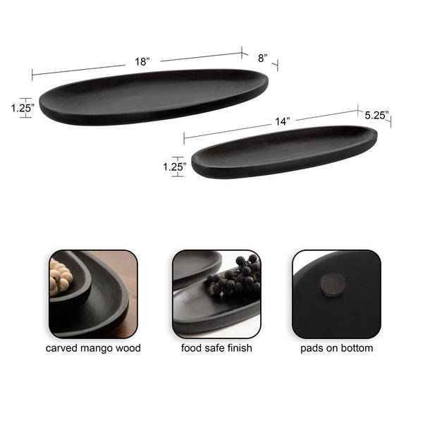 Kate & Laurel Ekata Wood Tray Set