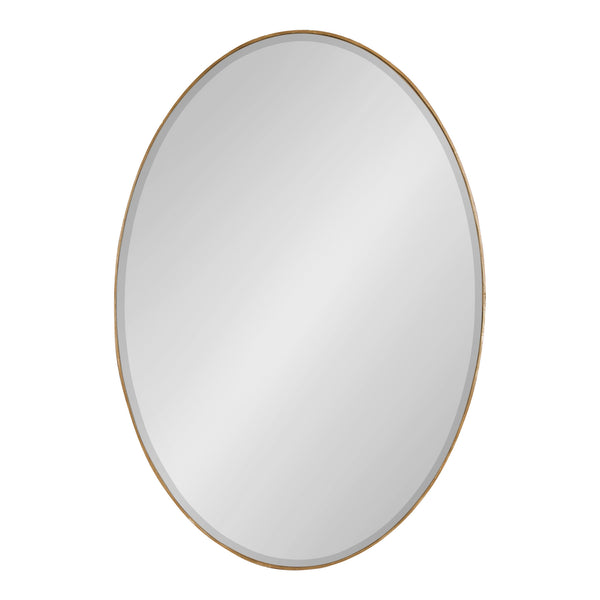 Kate & Laurel Elmora Leaf Embossed Oval Wall Mirror
