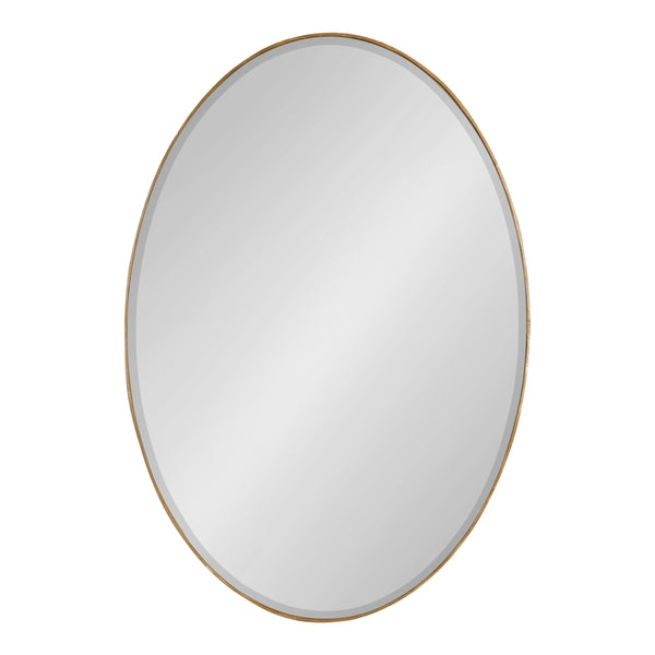 kate & laurel Elmora Leaf Embossed Oval Wall Mirror