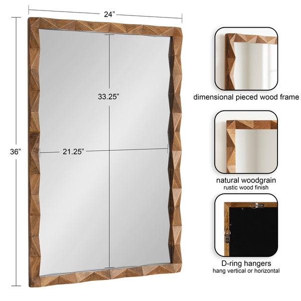 Kate & Laurel Endicott Rectangle Wood Mirror