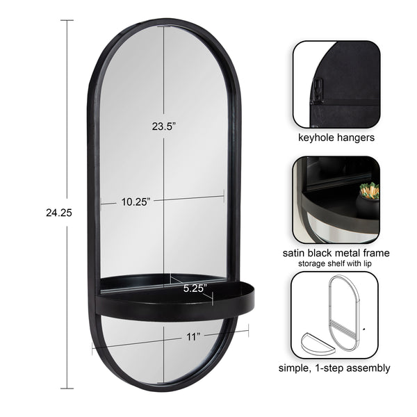 Kate & Laurel Estero Metal Wall Mirror With Shelf