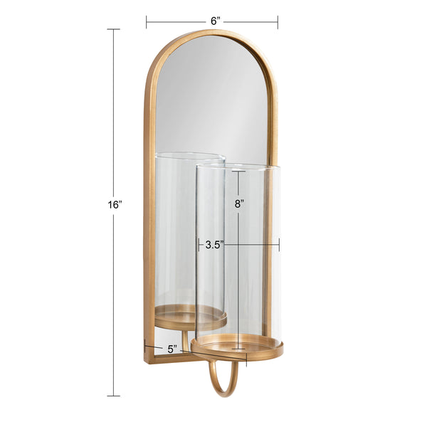 Kate & Laurel Ezerin Metal Mirror Wall Sconce