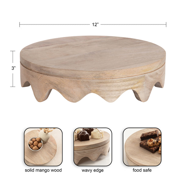 Kate & Laurel Fairlee Wavy Wood Tray