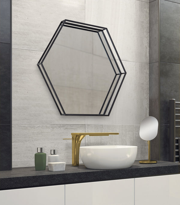 Kate & Laurel Felicia Hexagon Mirror