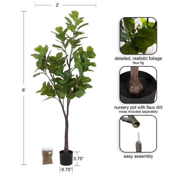 Kate & Laurel Fidmont Faux Fiddle Fig Tree