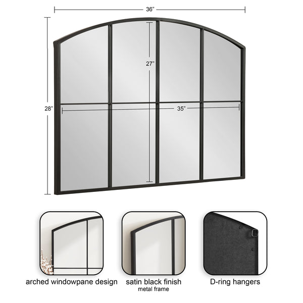 Kate & Laurel Forsyth Windowpane Arch Mirror