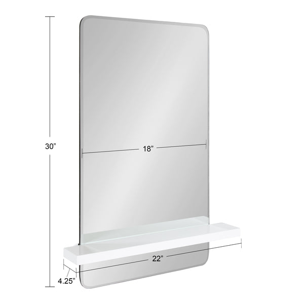 Kate & Laurel Fosset Frameless Mirror With Shelf