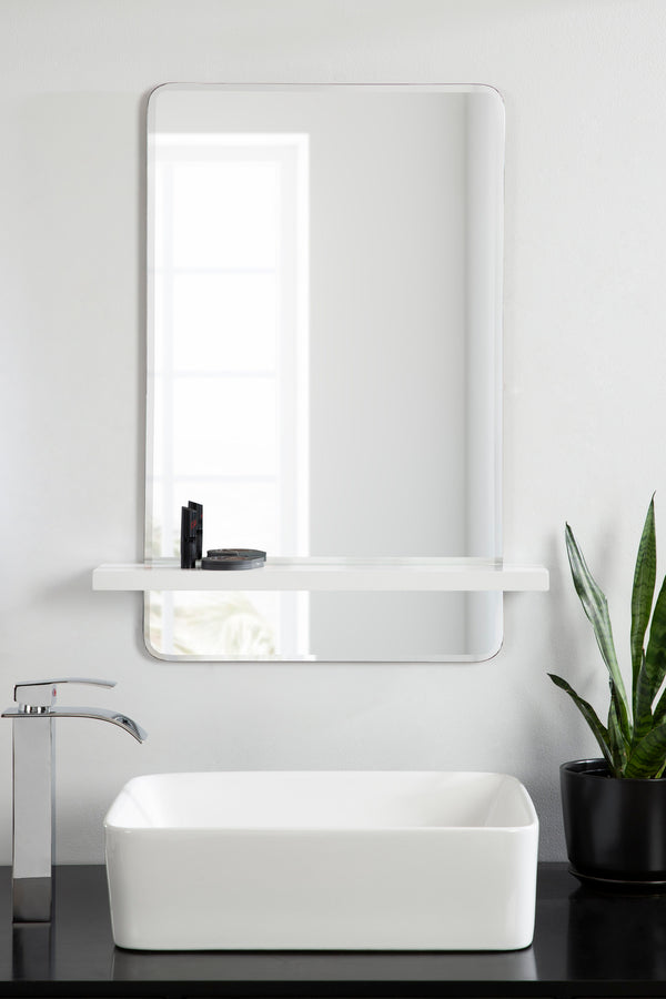 Kate & Laurel Fosset Frameless Mirror With Shelf