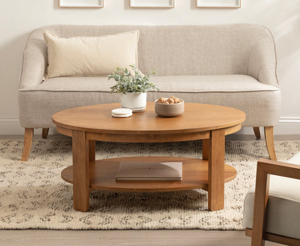 Kate & Laurel Foxford Oval Wood Coffee Table