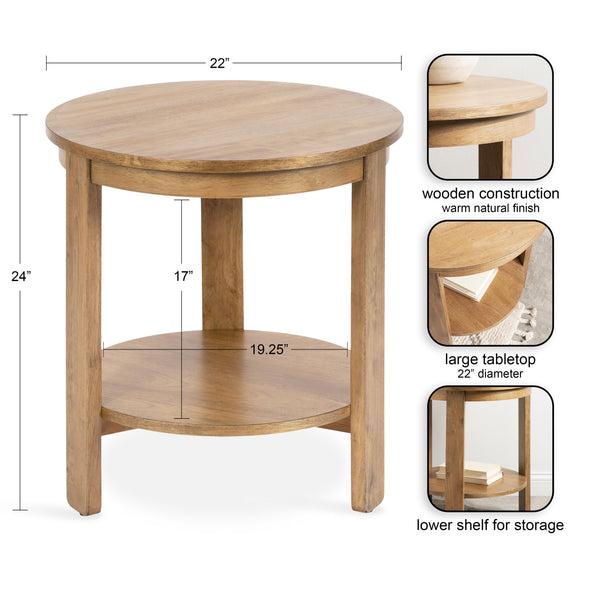 Kate & Laurel Foxford Round Wood Side Table