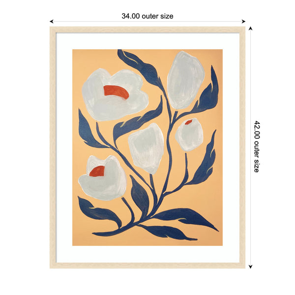 Kate & Laurel Framed Art Gray Flower By Emma Daisy