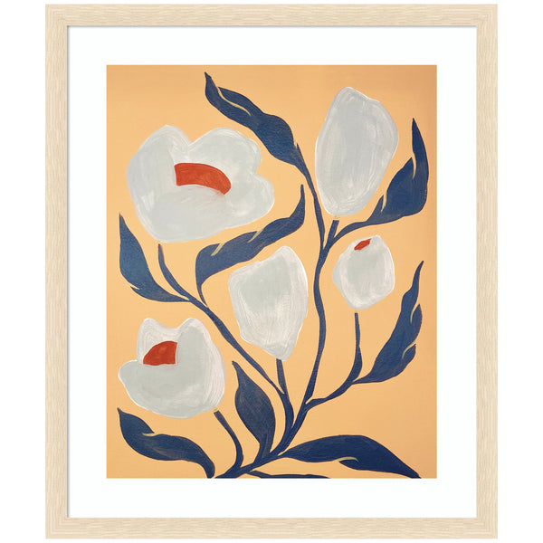 Kate & Laurel Framed Art Gray Flower By Emma Daisy