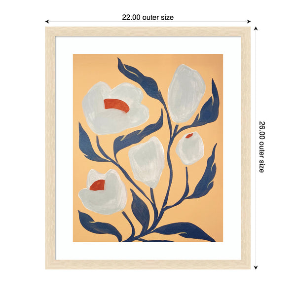 Kate & Laurel Framed Art Gray Flower By Emma Daisy