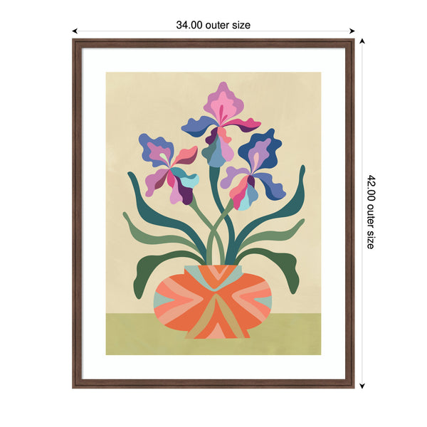 Kate & Laurel Framed Art Iris And Vase By Rachel Lee