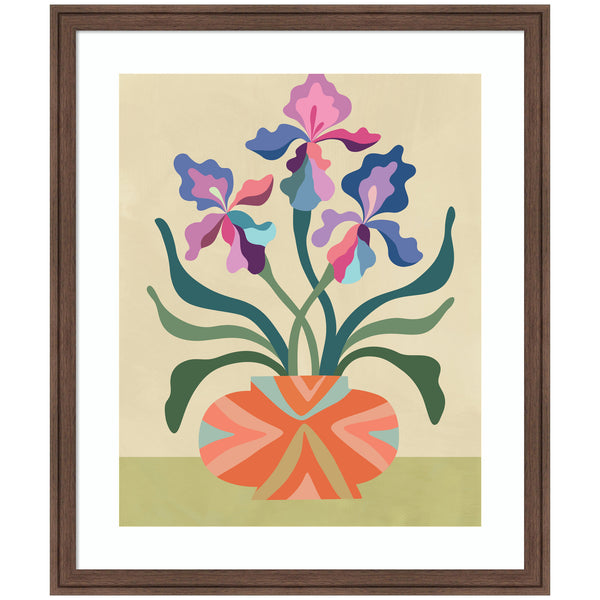 kate & laurel Framed Art Iris and Vase by Rachel Lee