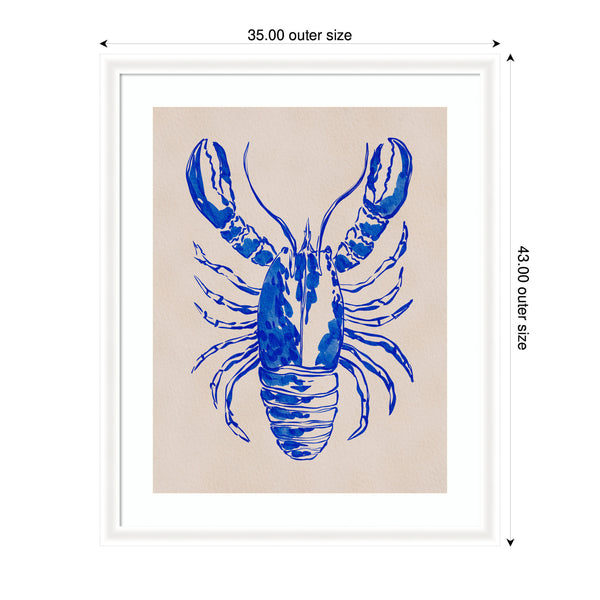 Kate & Laurel Framed Art Lobster By Nikita Jariwala