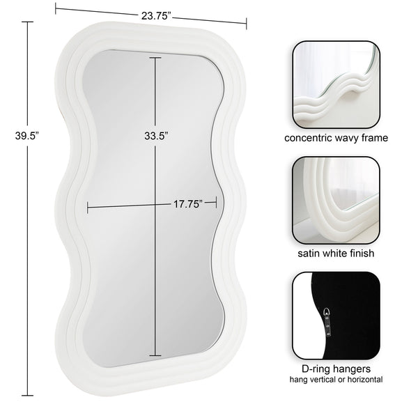 Kate & Laurel Fripp Wavy Wall Mirror Wood