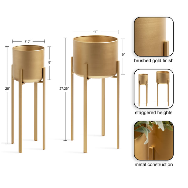 Kate & Laurel Gabi Metal Plant Stand Set