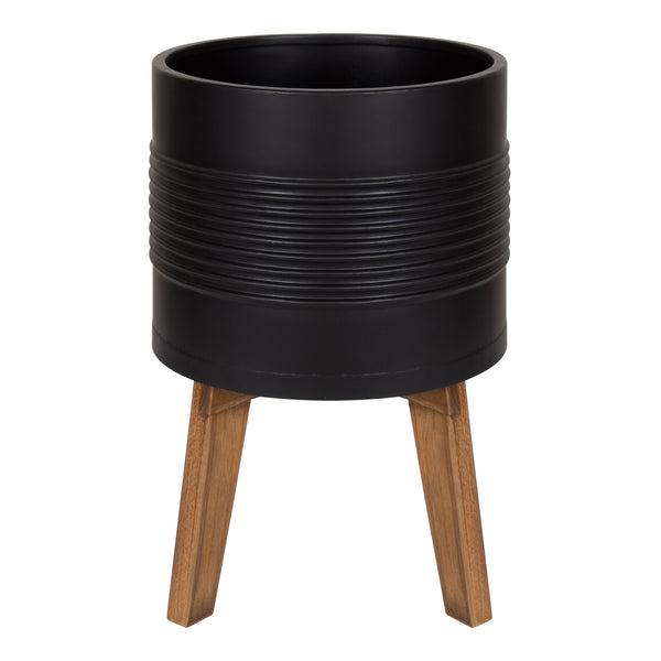 Kate & Laurel Gavri Metal Planter With Wood Stand