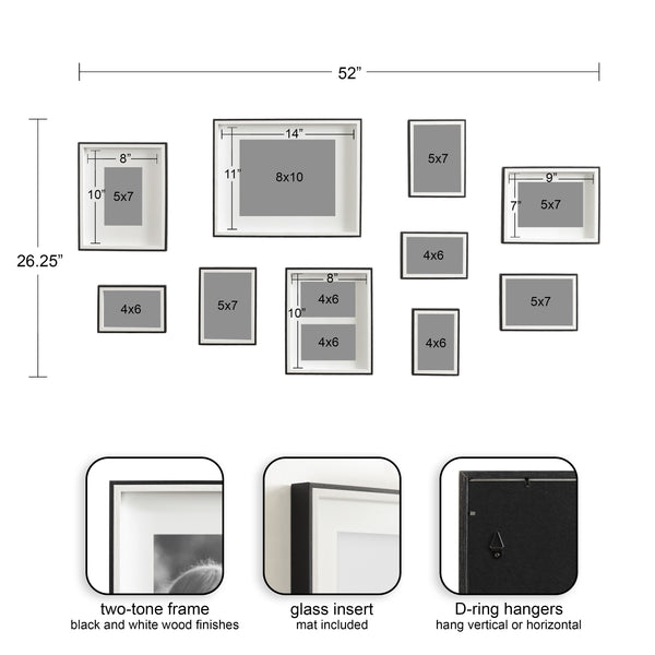 Kate & Laurel Gibson Wall Photo Frame Set