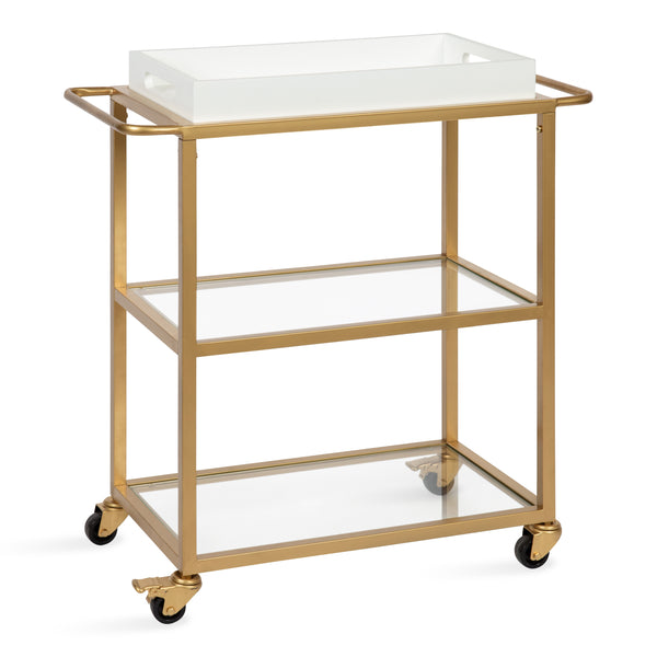 Kate & Laurel Giles Metal Bar Cart With Tray
